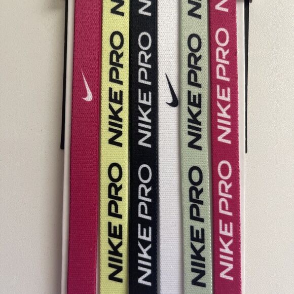 Nike Pro Headbands Multi Color Headbands 6 Pack Non-Slip Swoosh Logo Unisex NEW - Picture 2 of 4